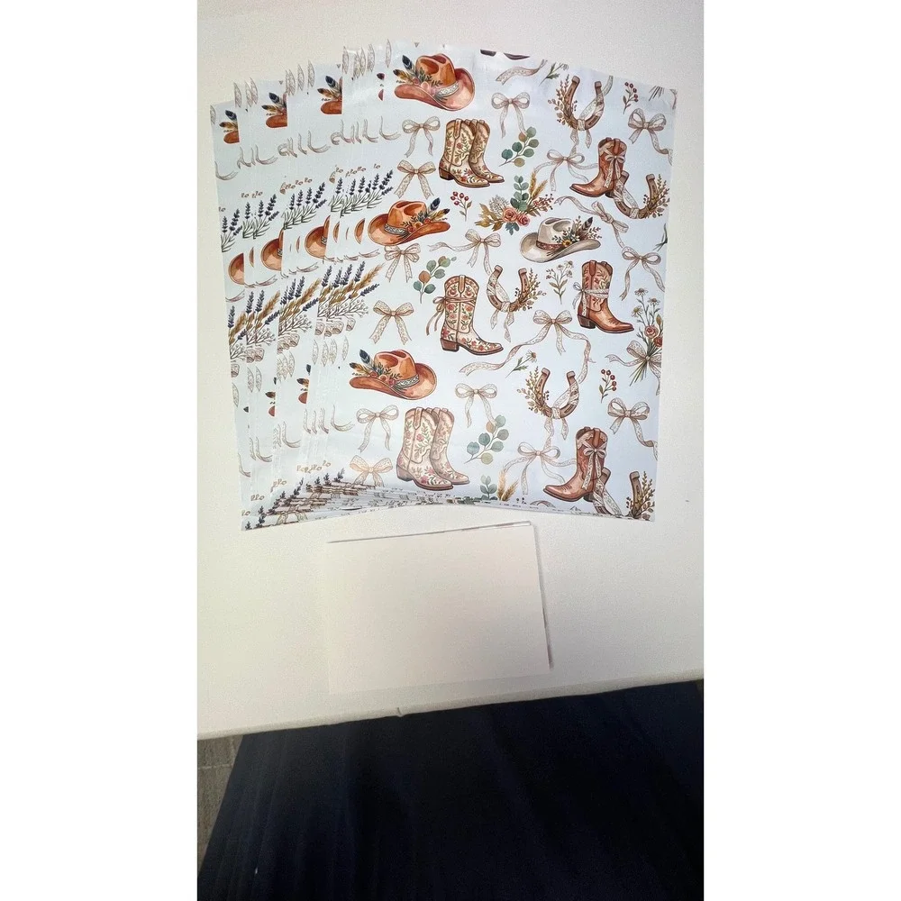 135pc Western Cowgirl Shipping Bundle 10x13 Poly Mailers Thank You Cards Trendy